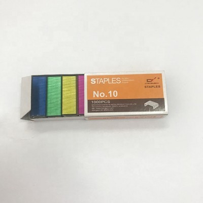 1000pcs staple pin no.10 made with colored staple glue sell well in supermarket